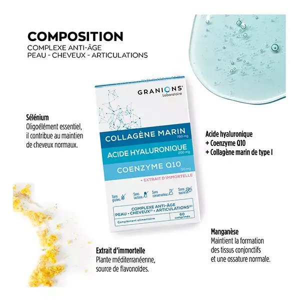 Granions Complexe Collagène Acide Hyaluronique & CoQ10 60 comprimés