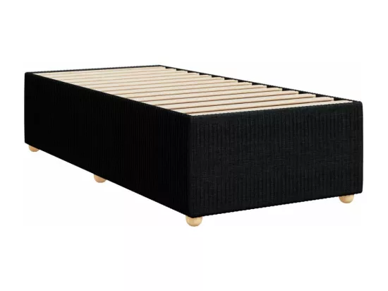 Sommier à lattes de lit avec matelas Noir 90x190 cm Tissu