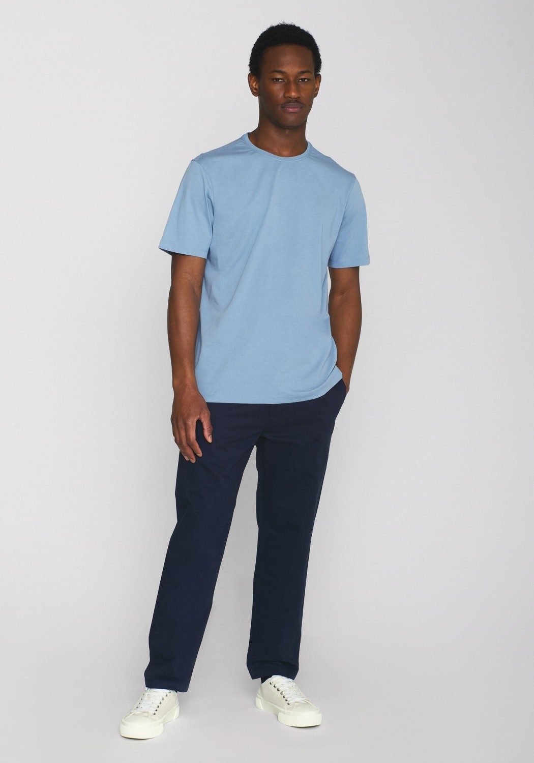 Knowledge Cotton Apparel T-Shirt Basic Tee Asley Blue