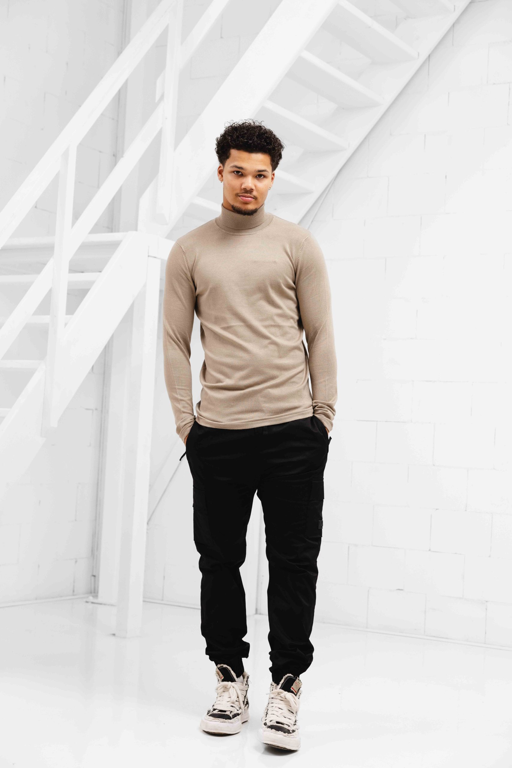 Pure Path Essential Knitwear Turtleneck Sweater Heren Grijs