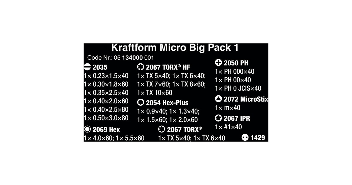 WeraKraftform Micro Big Pack 1 Micro-schroevendraaierset, 25-delig  (Zwart/groen)
