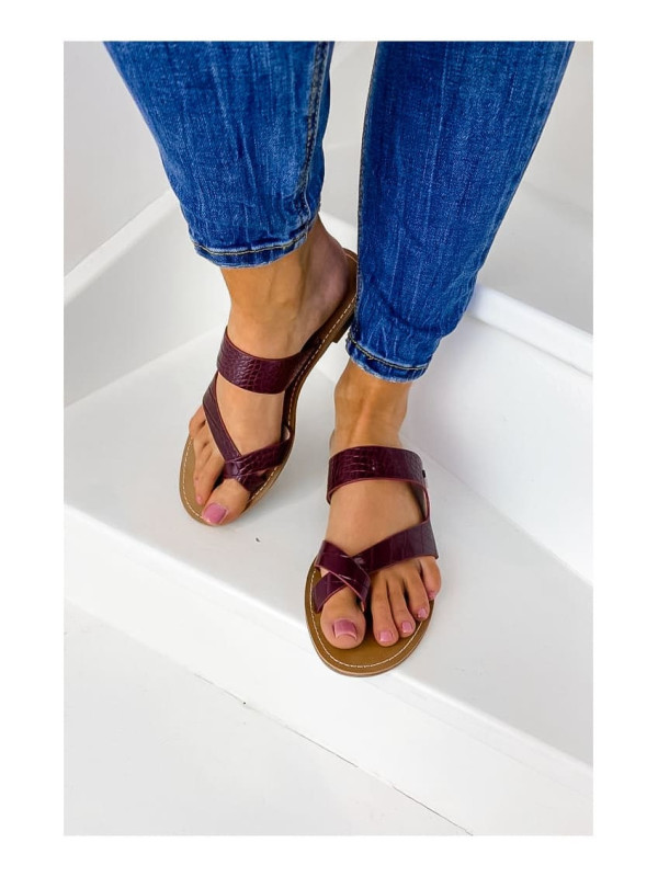 Tongs Asha Prune Croco - Les Petites Bombes