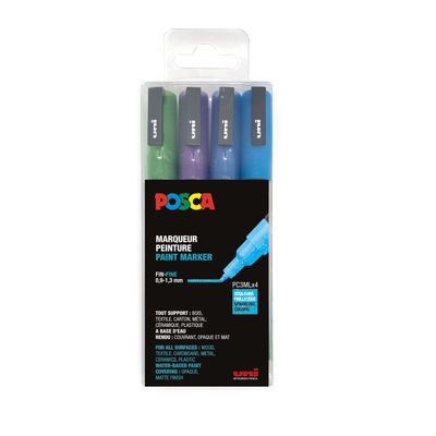 Posca - Pack de 4 marqueurs peinture - pointe fine