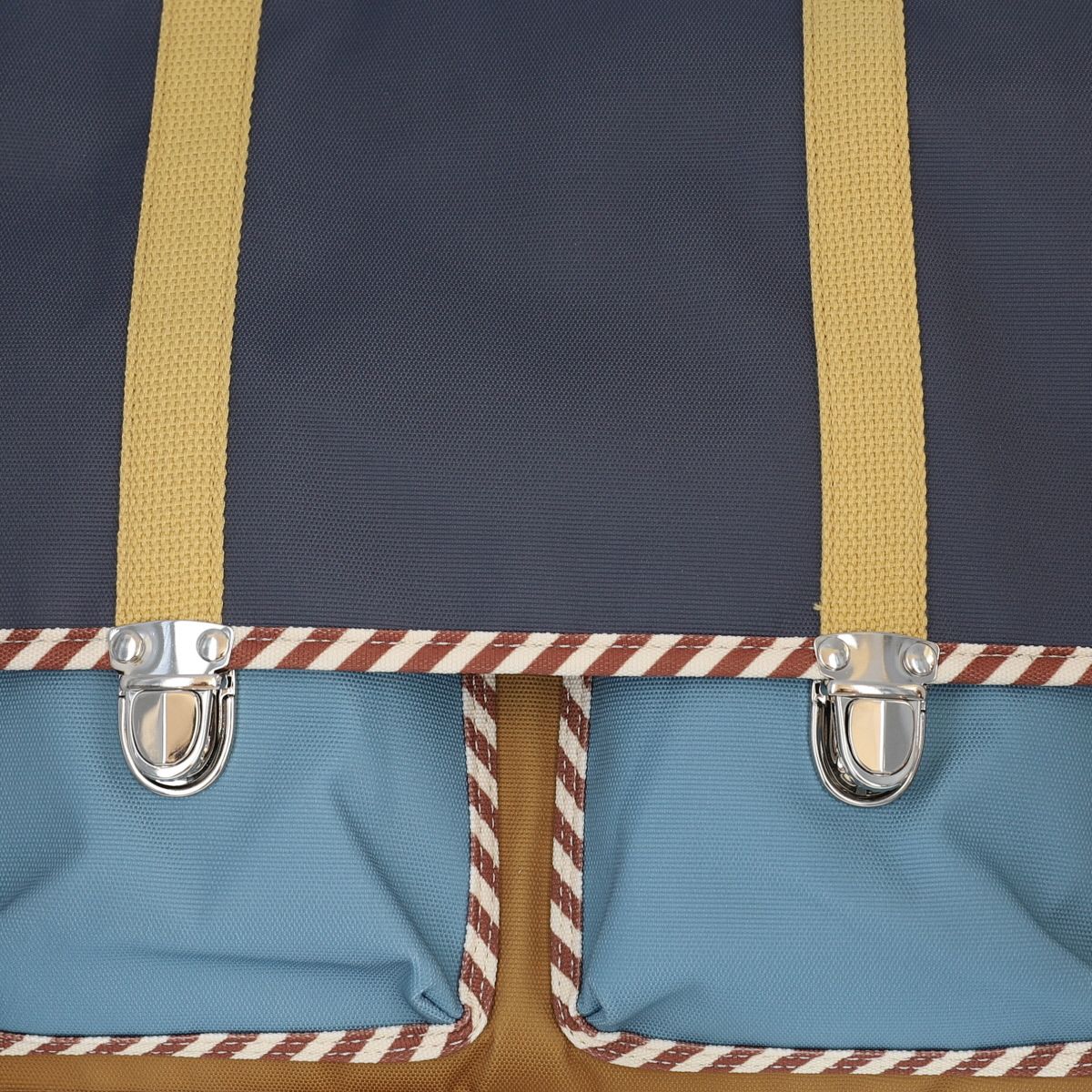 Cartable d'école bleu et marron Roodoudou