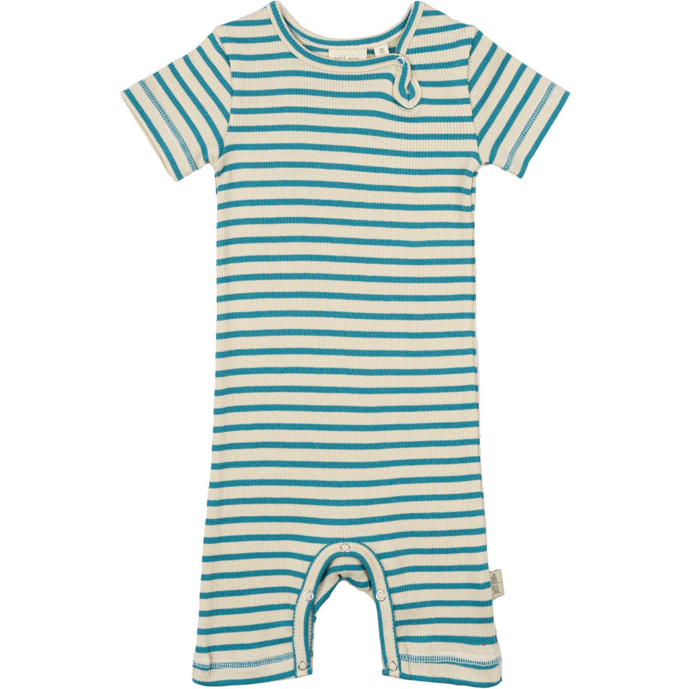 Køb Petit Piao Turquise /Dark Off White Sommerdragt S/S Modal Striped