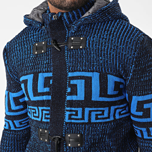 Gilet Zippé Capuche 3014 Bleu Clair Noir