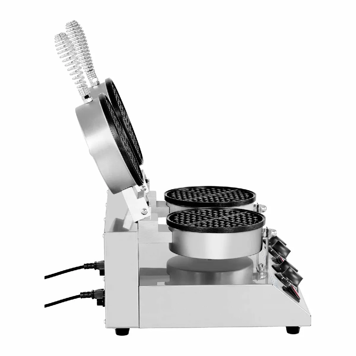 Helloshop26 Gaufrier double rond - Inox