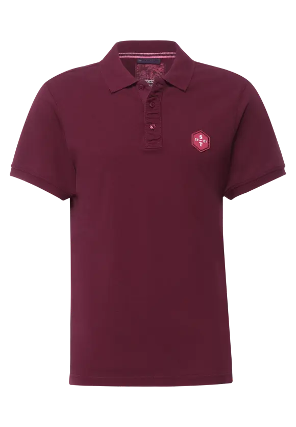Poloshirt in Washed Optik - portwine red