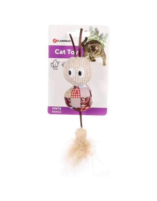 Flamingo Vinta Rups + Veer - Kattenspeelgoed - Beige