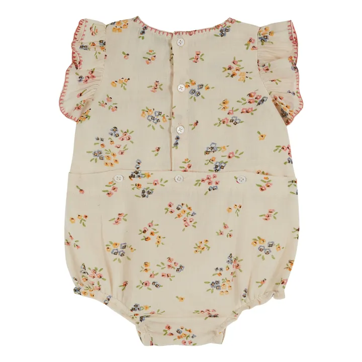 Emile et Ida Barboteuse Point de Croix Fleurie | Beige
