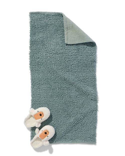 tapis de bain 60x120 chenille bleu vert
