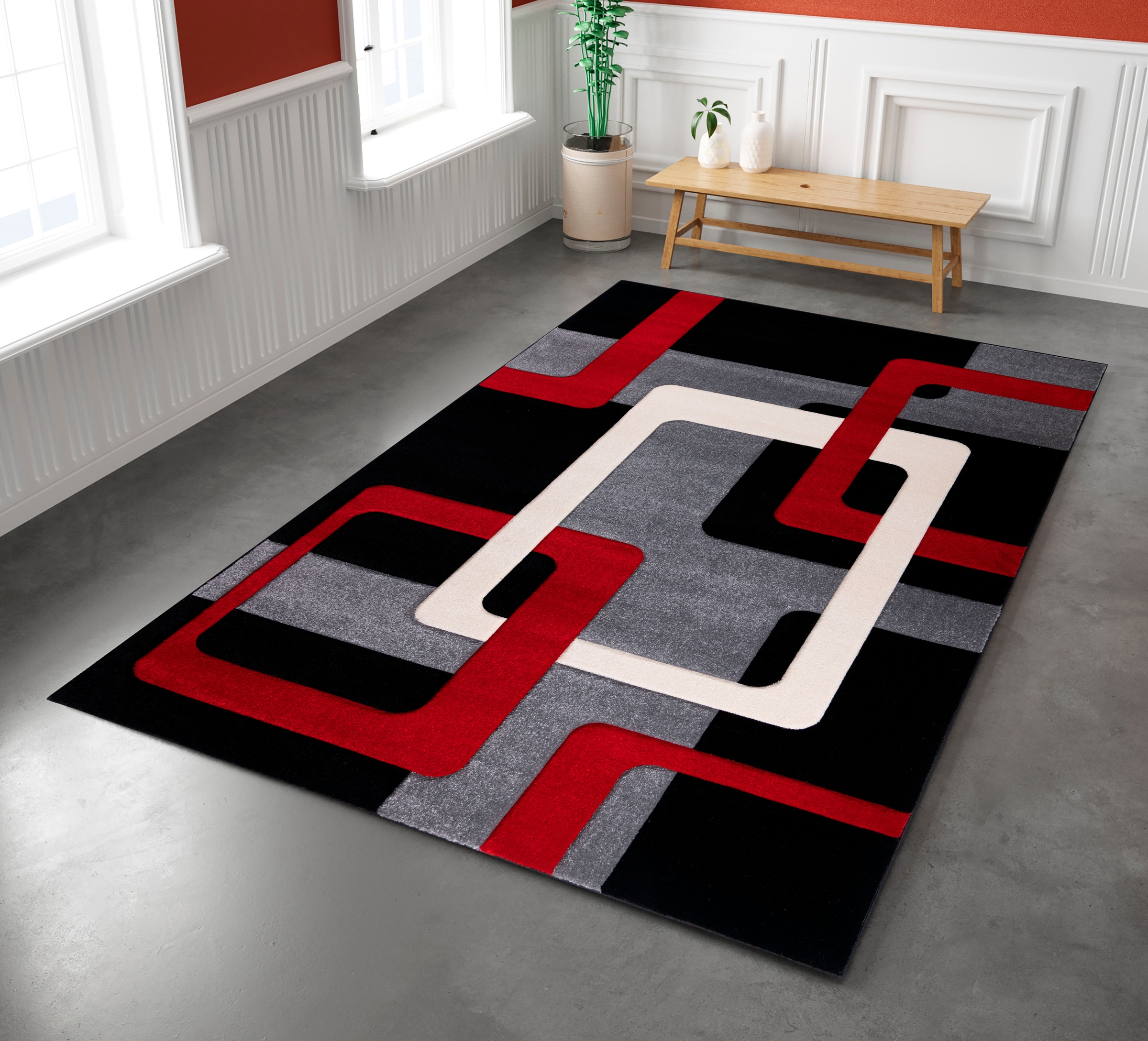 my home Teppich »Maxim« rechteckig 13 mm Höhe Hoch-Tief-Effekt, Kurzflor, 3D-Design, Kundenliebling