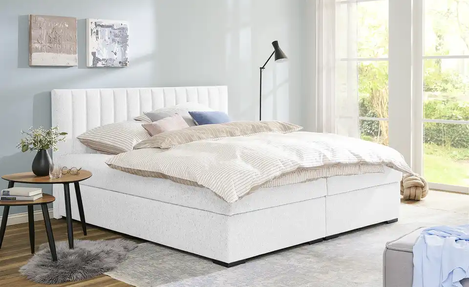 Boxbett Diablo Cremeweiß H3 Bonnellfederkern