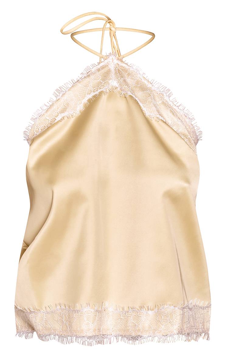 Citron Top Caraco Dos Nu En Satin Petite