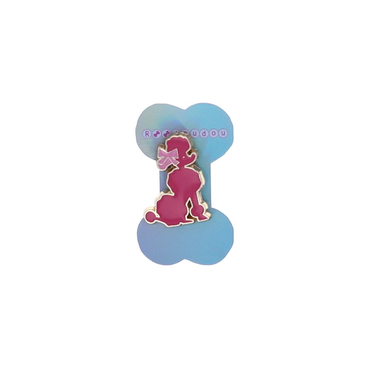 Pin's chien caniche royal rose Roodoudou