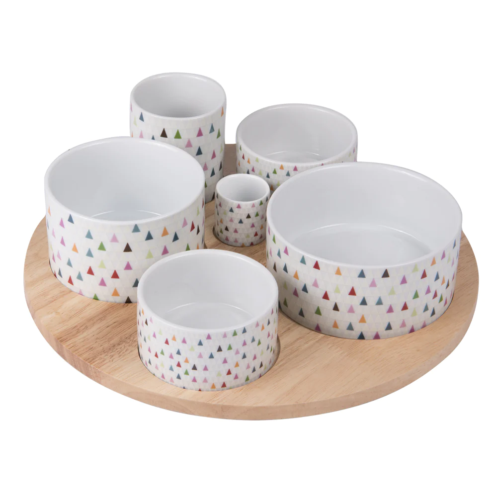 Service à apéritif tournant Manaos 6 pièces 31 cm Table passion