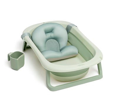 Beemoo CARE Assist Badebalje inkl. Badestøtte & Skyllekanne, Soft Green