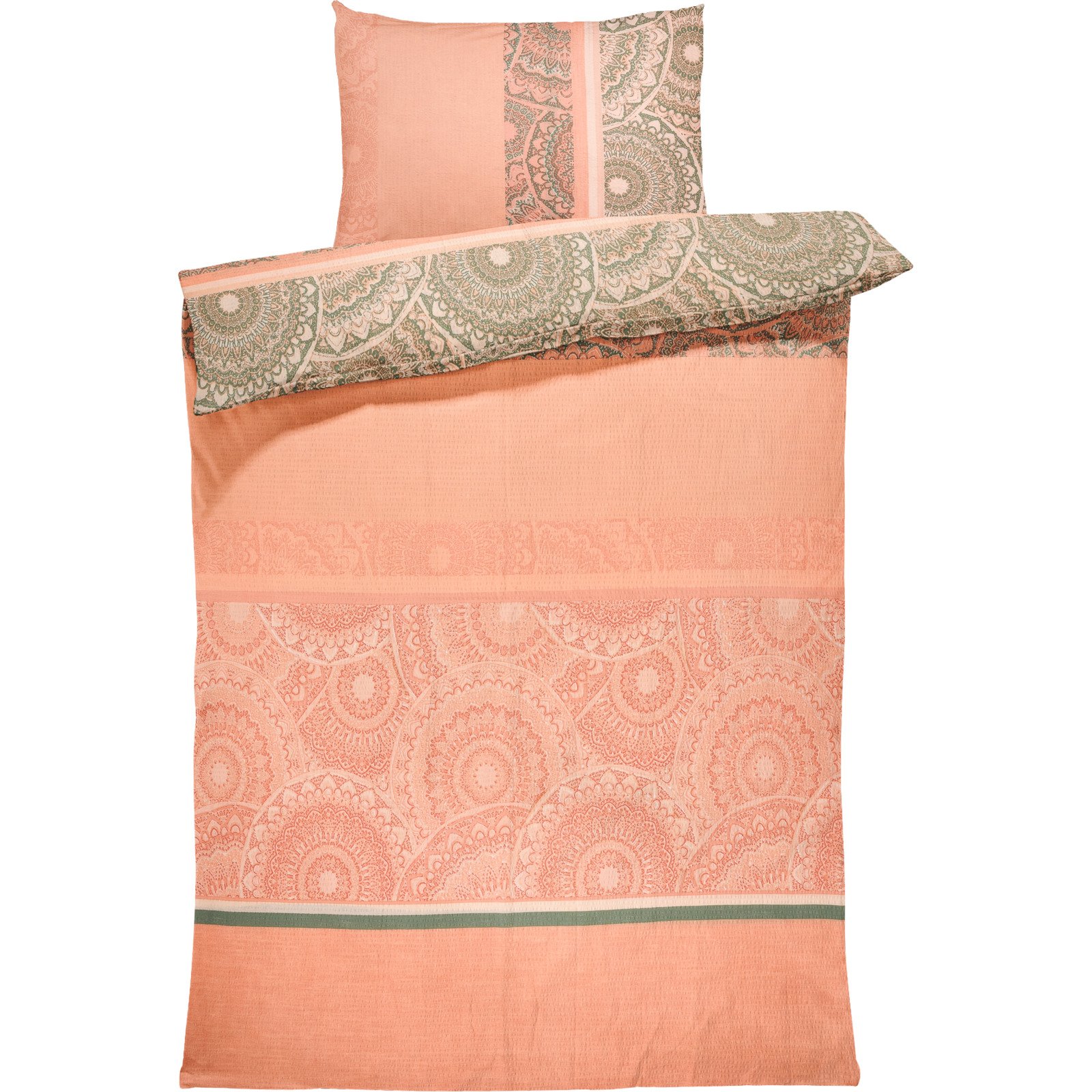 Bettwäsche Seersucker orientalische Muster orange