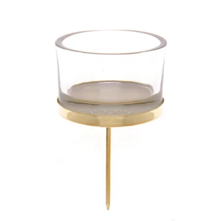 Glorex Kerzenhalter für Teelicht 4 Stück Glas 4x9cm goldfarben