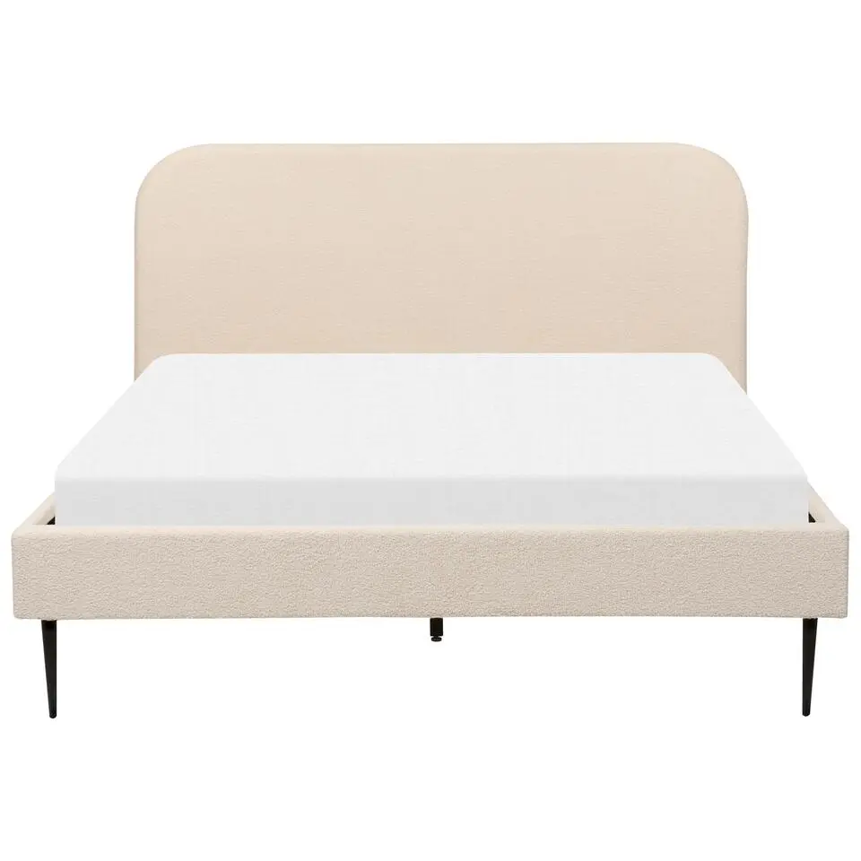 FLAYAT - Tweepersoonsbed - Beige - 160 x 200 cm - Bouclé