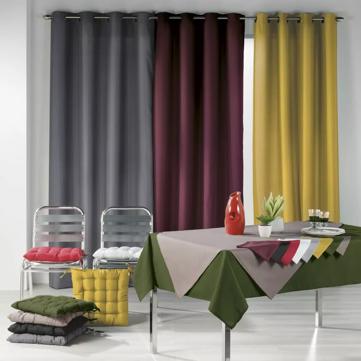 Lot de 3 serviettes (40 x 40 cm) Essentiel Jaune miel