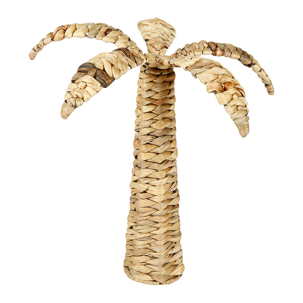 Déco à poser palmier rotin naturel H 29cm
