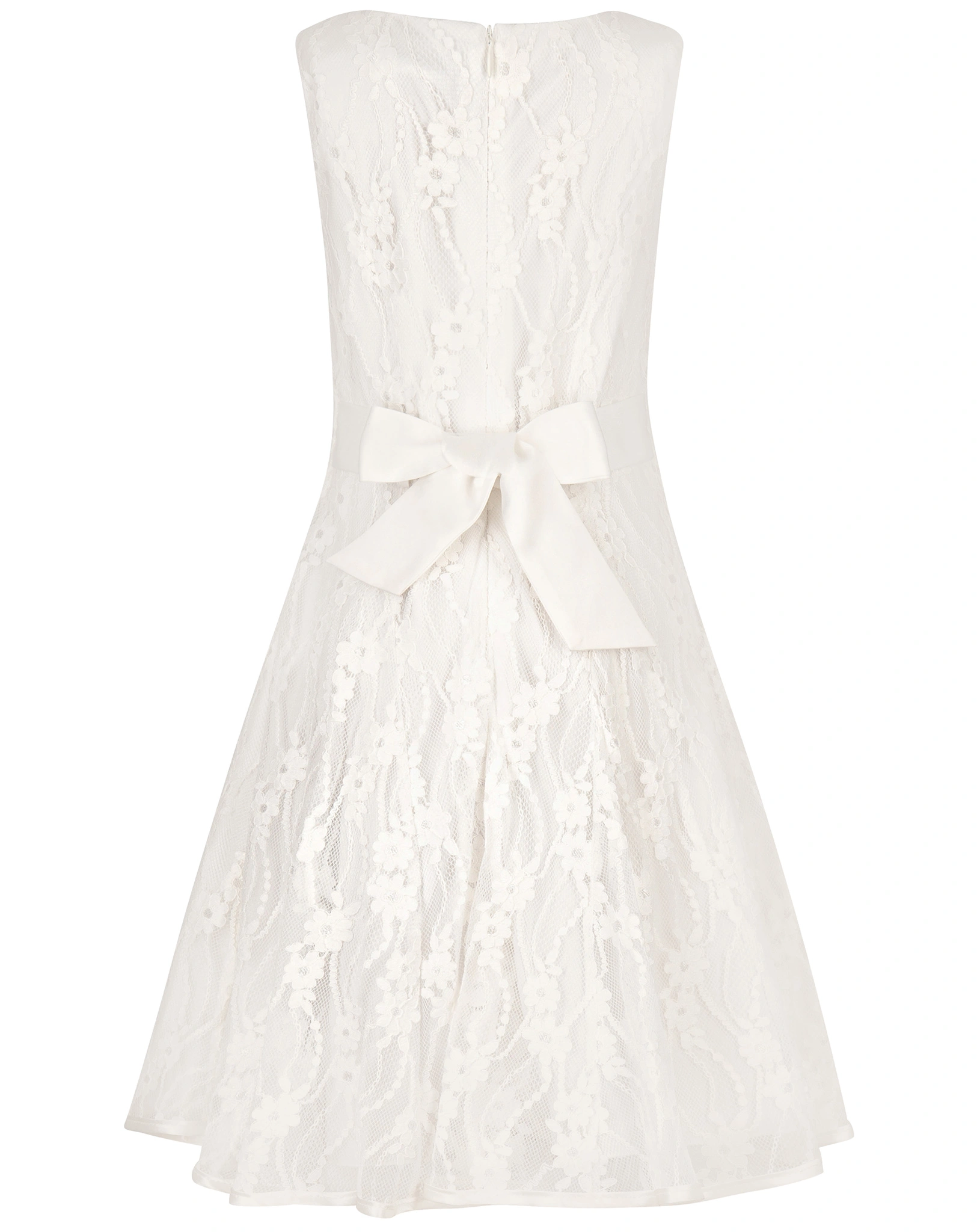 Kleid ARI mit Blumenstickerei in ecru