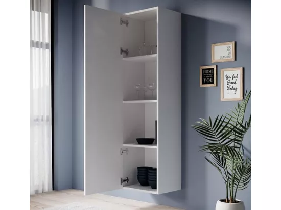 Armoire murale pour Salon Salle à manger en Blanc avec 40x29x165cm Eliot