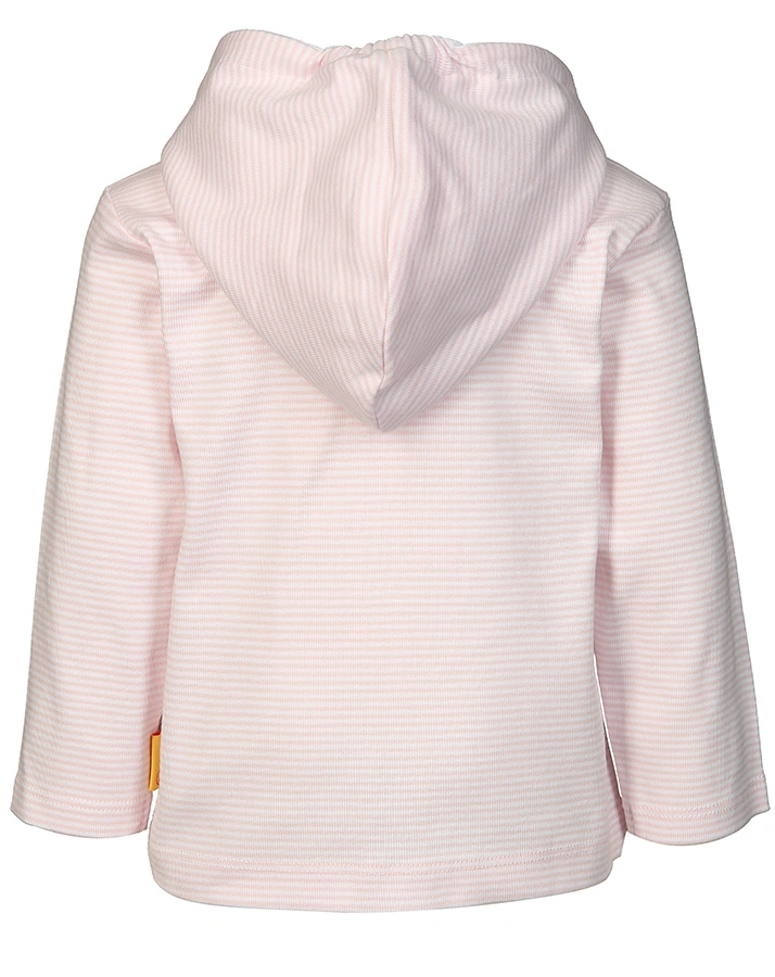 Kapuzenjacke BASIC geringelt in rosa/weiß
