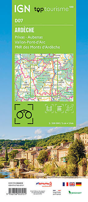 IGN - ARDECHE D07 TOP TOURISME 100 IGN