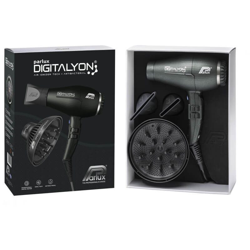Sèche-cheveux anthracite + diffuseur DIGITALYON Parlux