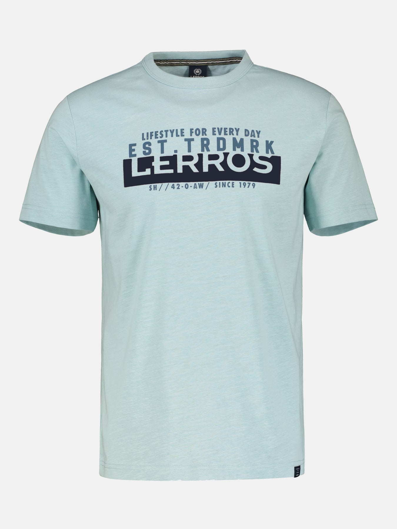 Unifarbenes T-Shirt mit Print
