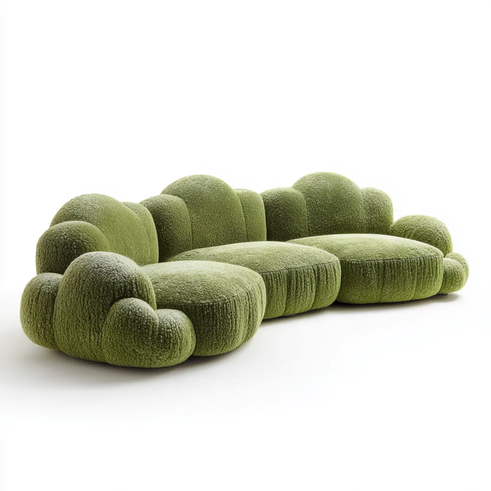 Modulares Sofa Plüsch 280x100x70 cm - Grün - Modernes Design