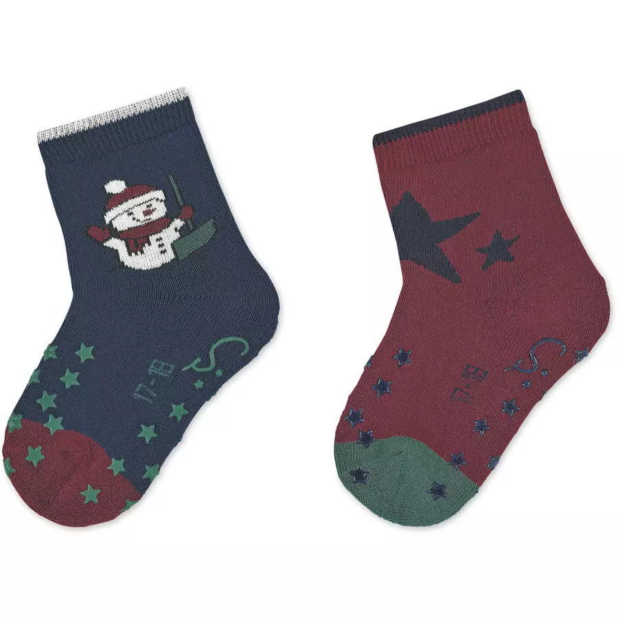 Sterntaler ABS-Söckchen Doppelpack Weihnachten marine