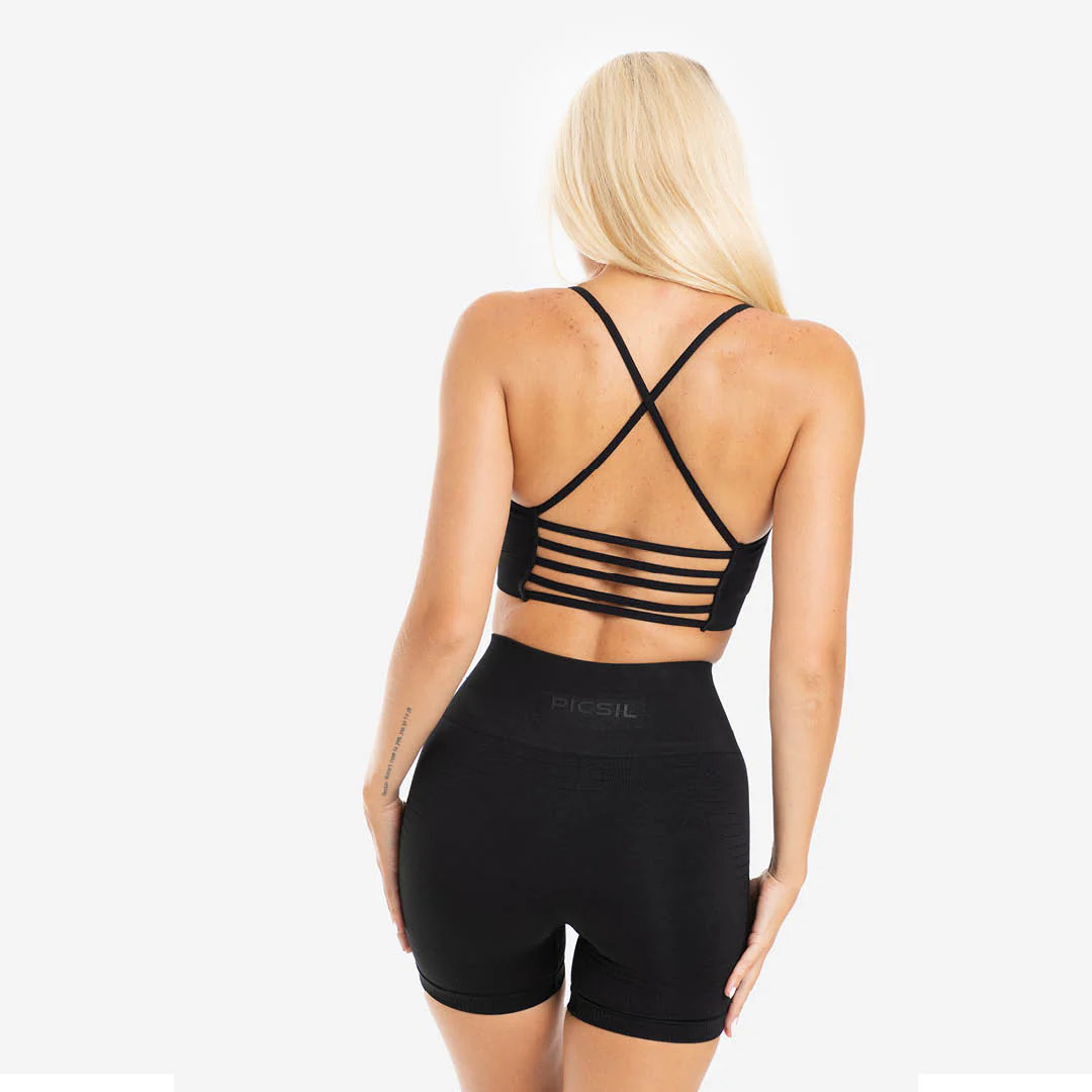 Picsil Women Sport Bra Seamless Freedom Black
