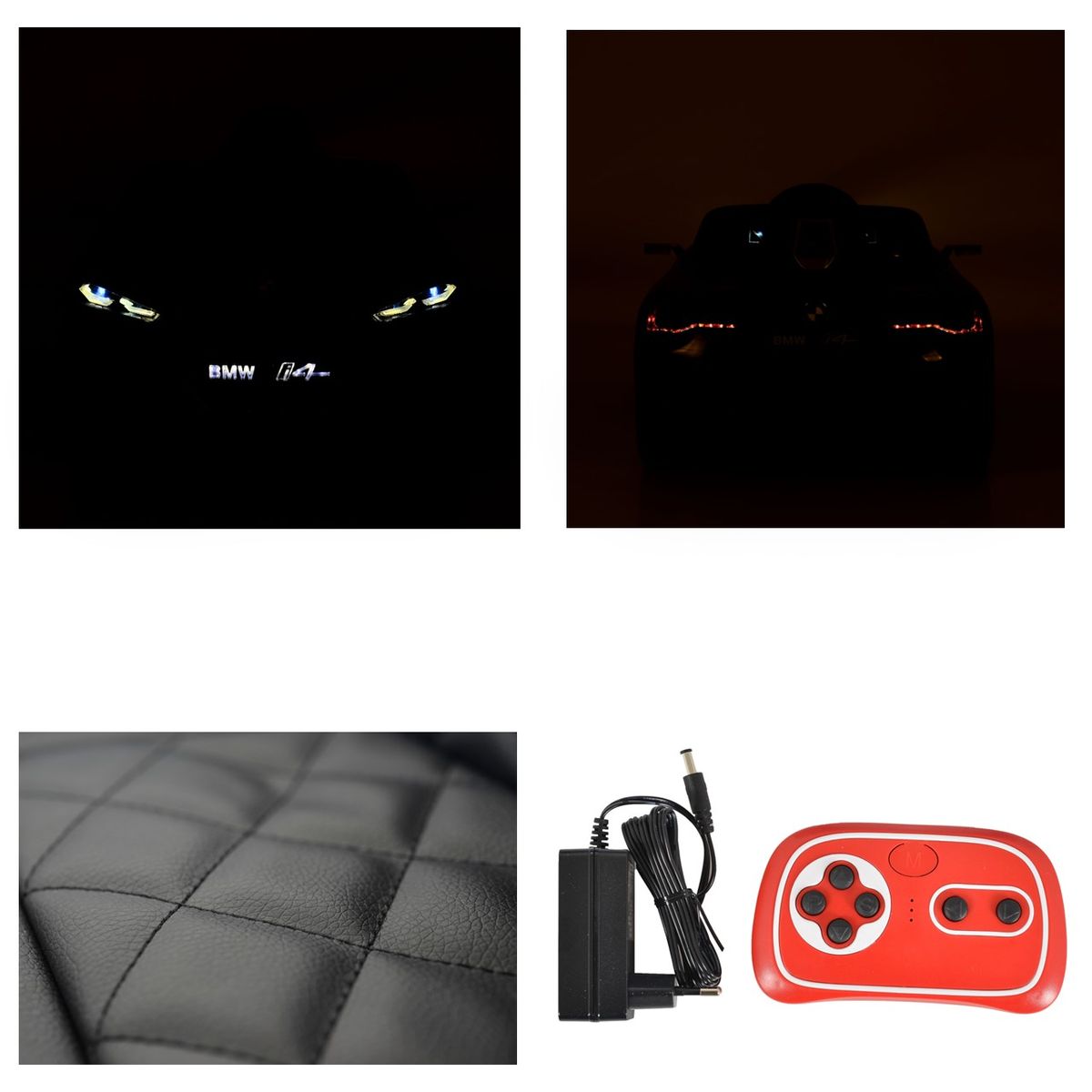 Moni Kinder Elektroauto BMW i4 MP3 EVA-Reifen Fernbedienung Lichter bis 30 kg rot