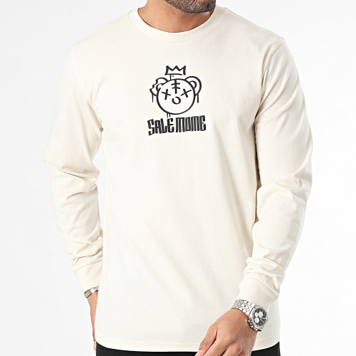 Tee Shirt Manches Longues Nounours King Beige Noir