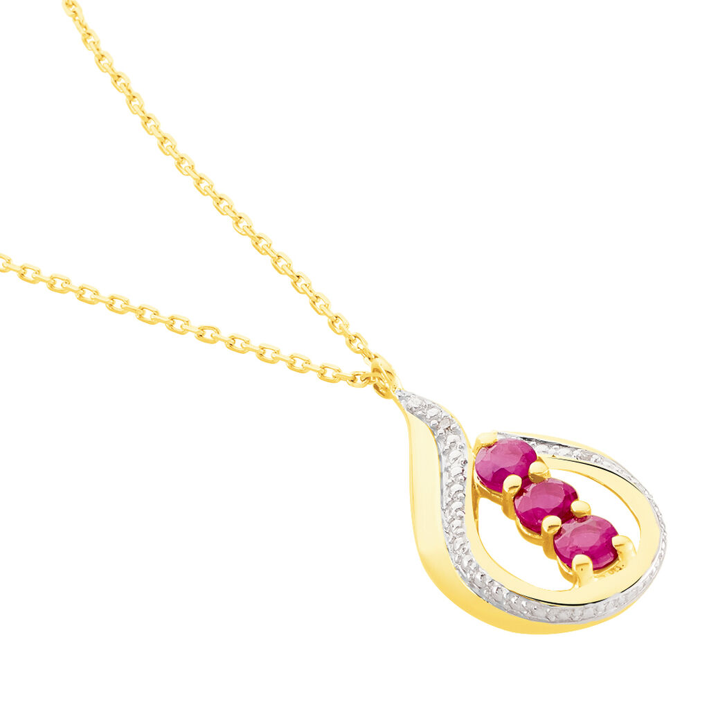 Collier Aurora Or Jaune Rubis Et Diamant