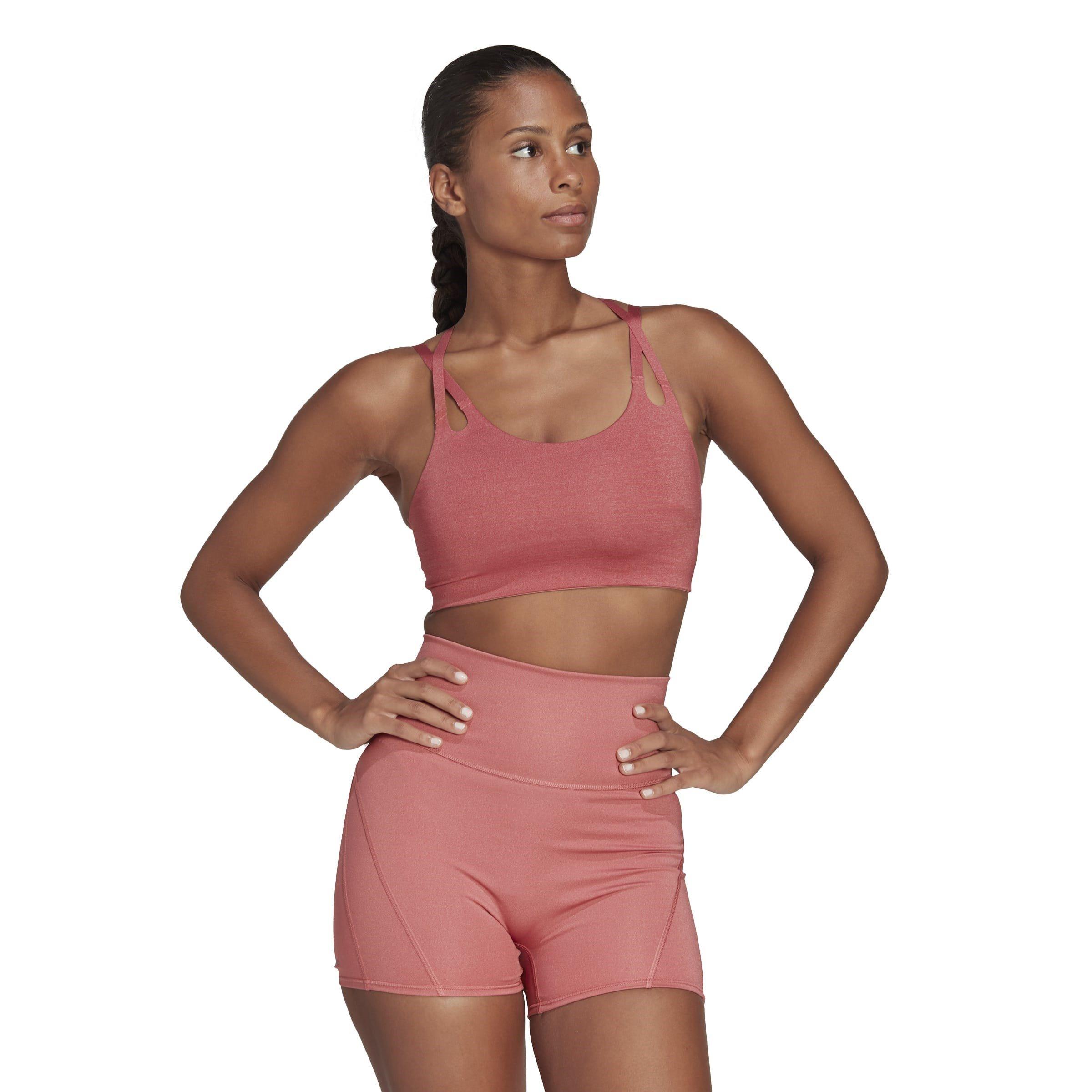adidas Yoga Luxe Studio Light Support Fire Bra Womens