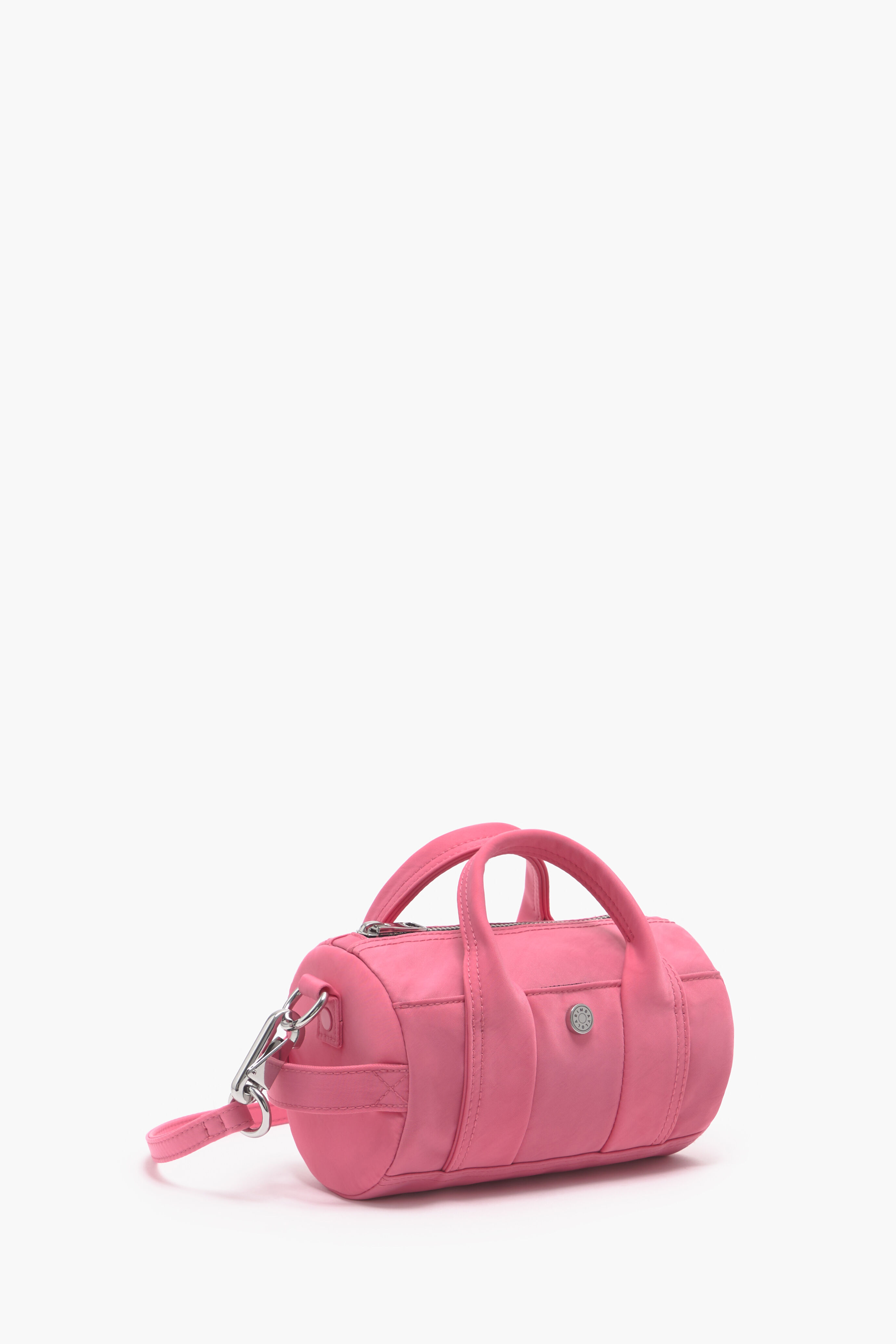 Bolsa cilíndrica rosa de náilon tamanho XS