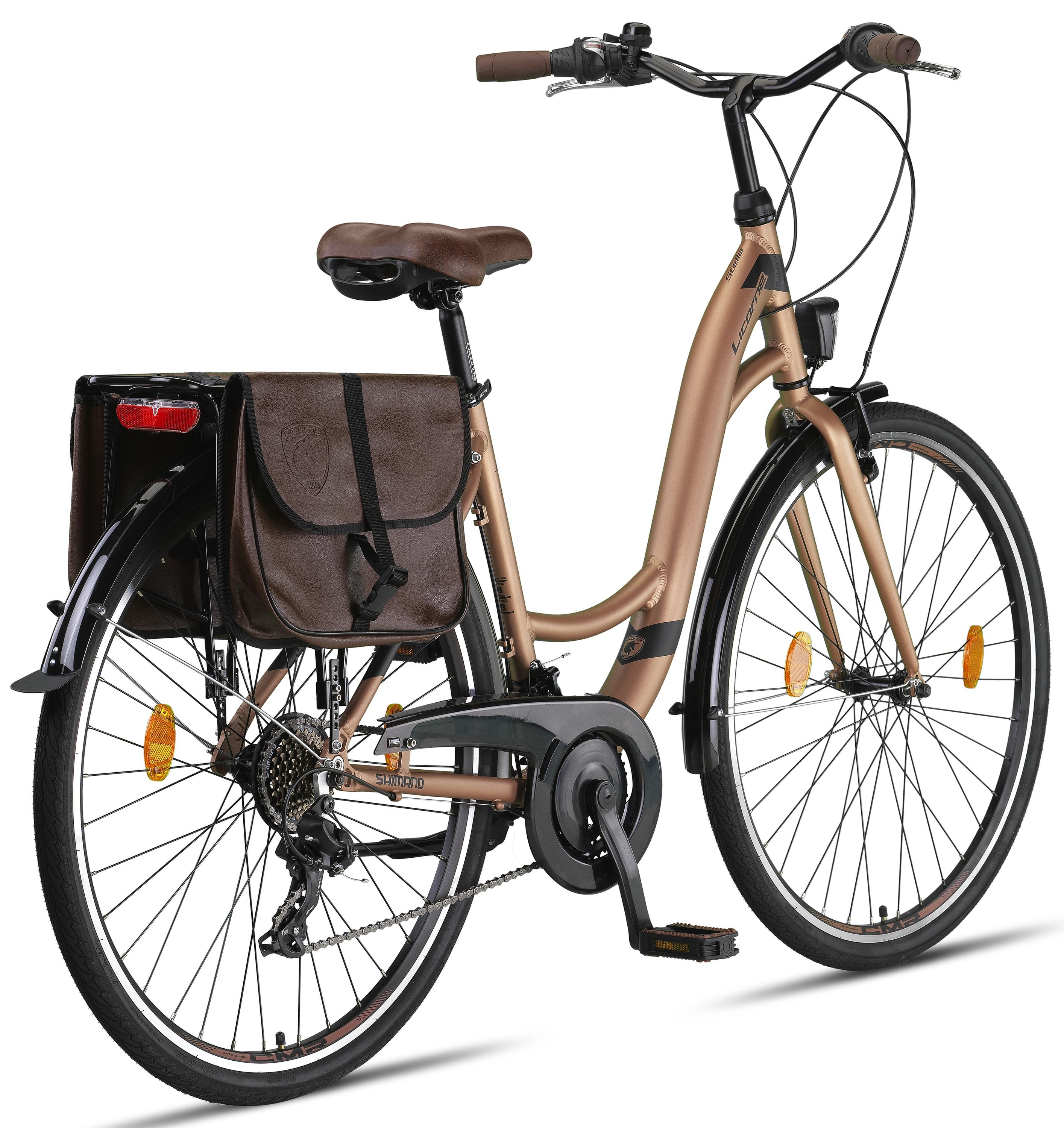 Licorne Bike Stella Plus Premium City Bike in Zoll Aluminium Fahrrad für Mädchen, Jungen, Herren und Damen - 21 Gang-Schaltung - Hollandfahrrad