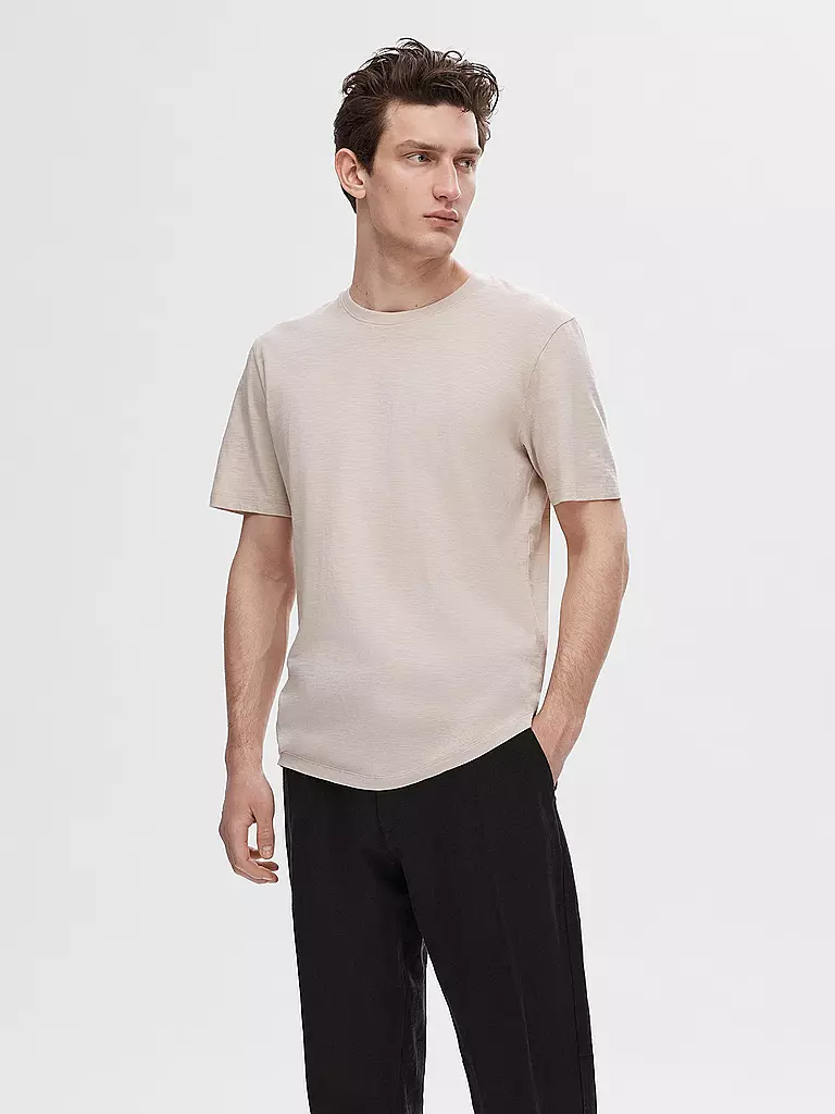 SELECTED T-Shirt SLHASPEN beige