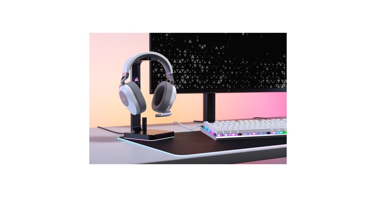 CorsairHS65 WIRELESS over-ear gaming headset  (Wit, Bluetooth 5.2, 2,4 GHz USB, Pc, PlayStation 5)