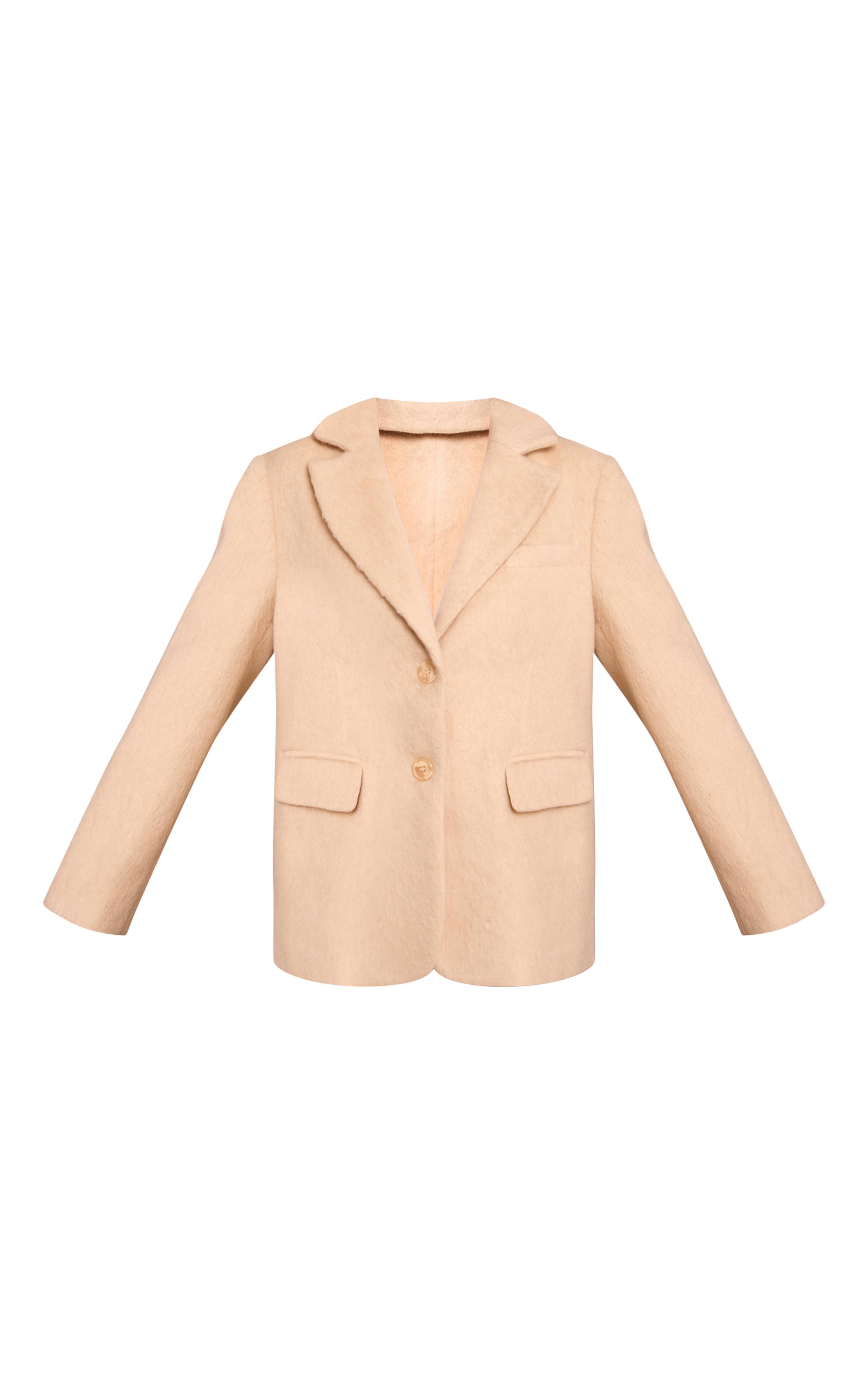 Butter Cream Blazer Oversize Effet Laine Brossée