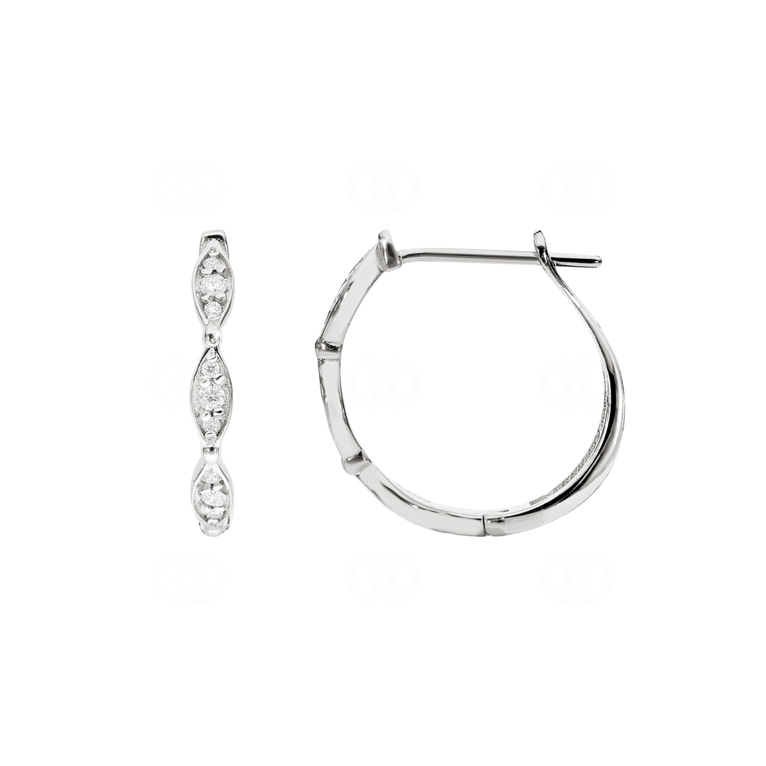 0.19 Karat Diamant-Kreolen 750/18 K Weissgold