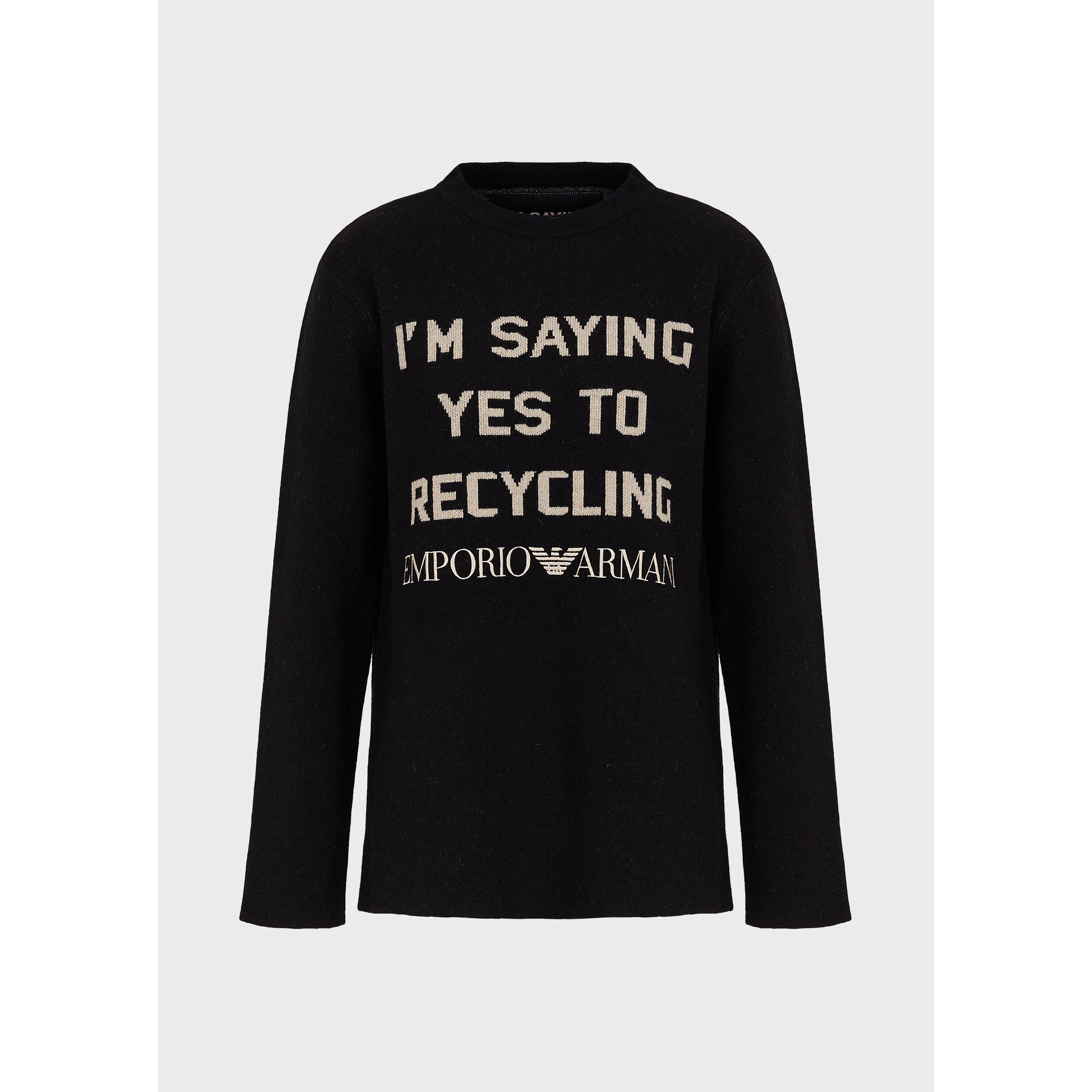 Emporio Armani Slogan Knit Sweater