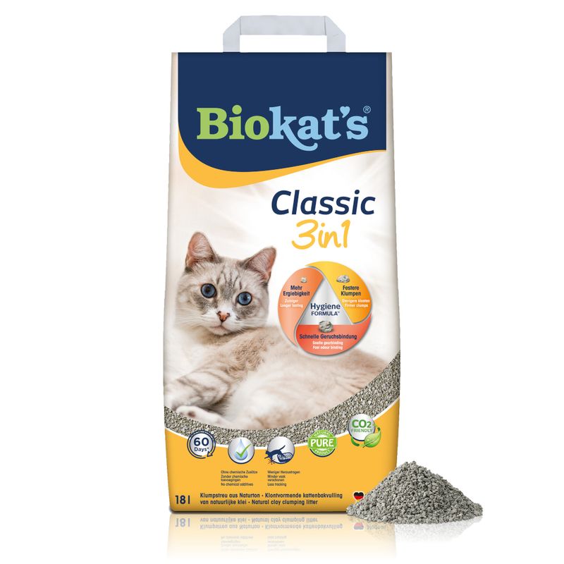 Litière Biokat's Classic 3in1, sans parfum