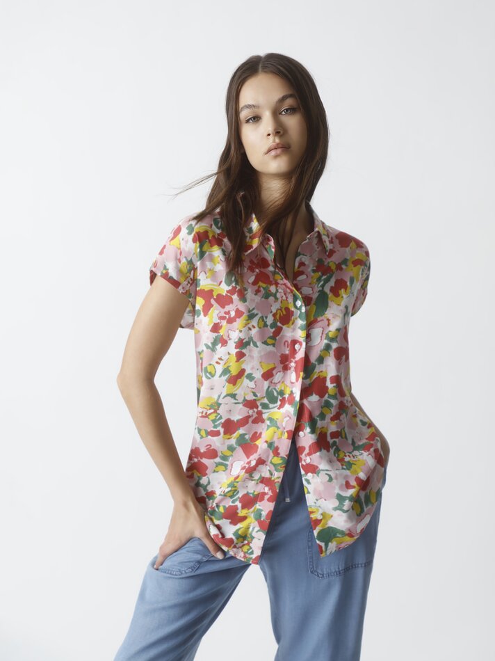 Blusa fluida sem mangas - Tons de Verde