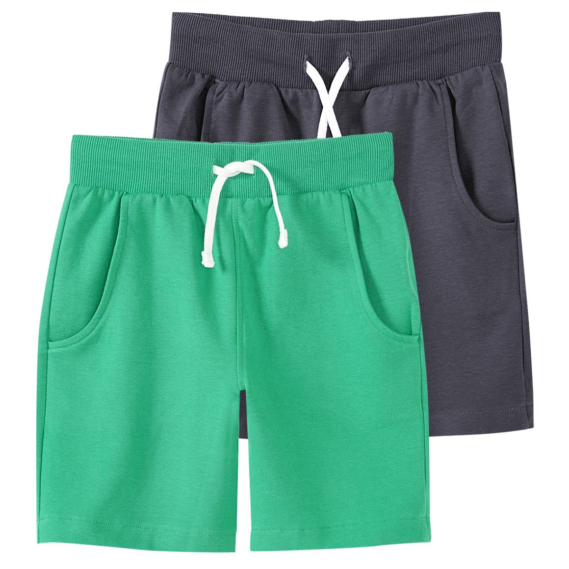 Famy 2 Baby Joggingshorts im Set grün / dunkelgrau