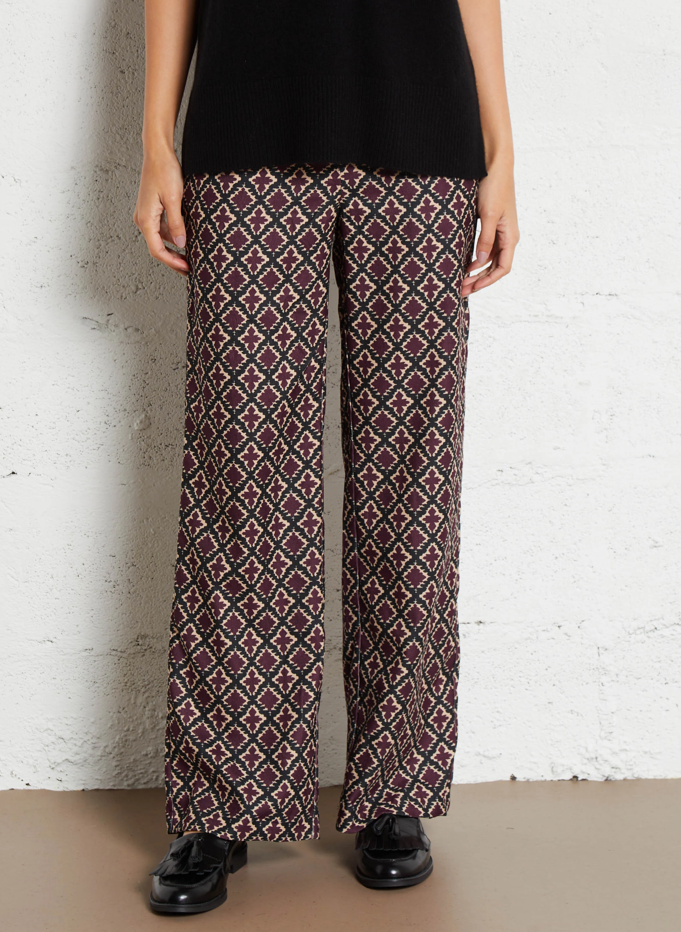 Pantalon droit imprimé | Bleu
